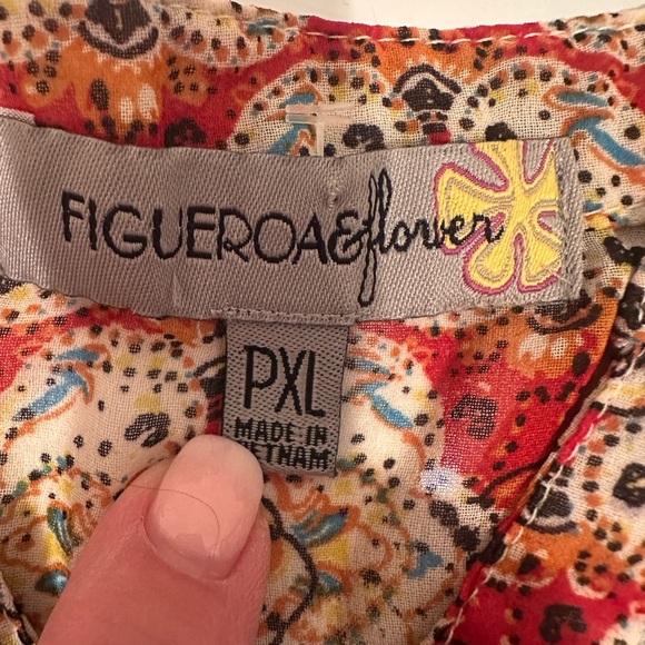 Fig and Flower Sleeveless Blouse Boho Lace Petite XL Lightweight Pearl Button - Picture 3 of 7